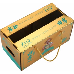 Portable handle carton boxes for melons