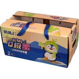 Portable handle carton boxes for melons