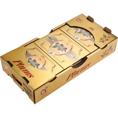Hand folded opening carton boxes of 3 in 1 for plums
